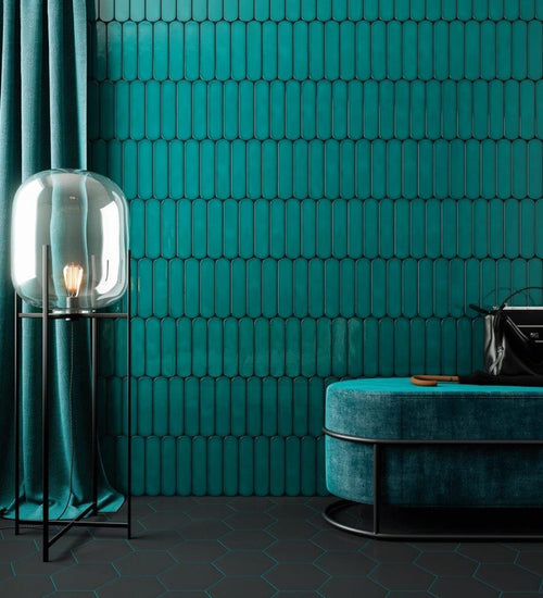 Sampletegel Wow  Grace Oval Teal Gloss