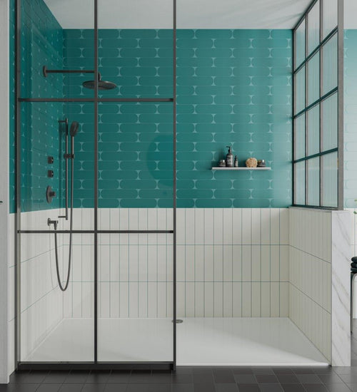 Wandtegel Wow  Grace Oval Teal Matt 7,5x30 cm