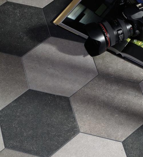 Vloertegel Codicer Hex25 Traffic Grey 25x22 cm