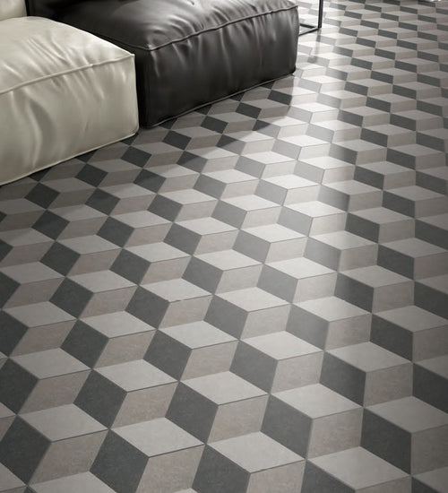 Vloertegel Codicer Hex25 Traffic Grey 25x22 cm