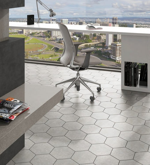 Vloertegel Codicer Hex25 Traffic Silver 25x22 cm