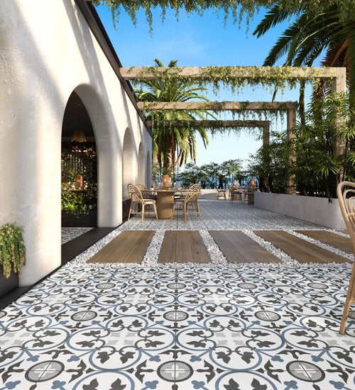 Vloertegel Revoir Paris Tullerie Jardin des Tuileries Adele Bleu 60x60 cm 2CM