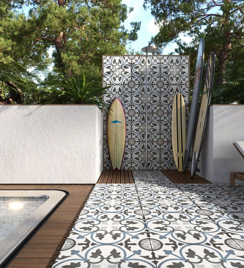 Vloertegel Revoir Paris Tullerie Jardin des Tuileries Adele Bleu 60x60 cm 2CM