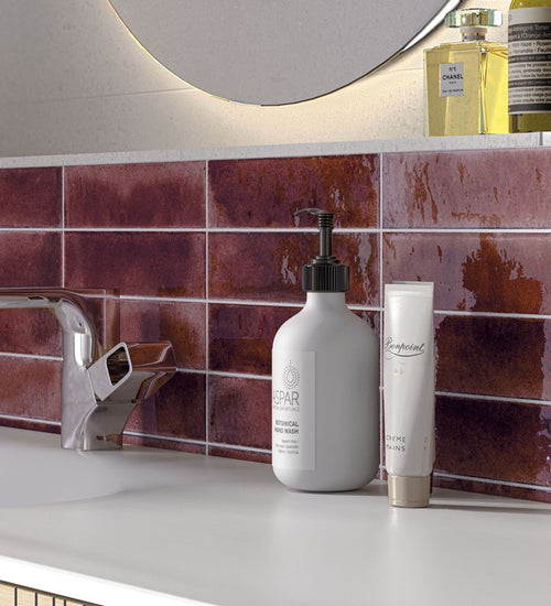 Wandtegel Cifre Jazba Garnet Brillo 6x24,6 cm