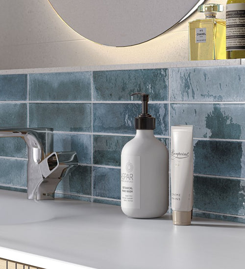 Wandtegel Cifre Jazba Turquoise Brillo 6x24,6 cm