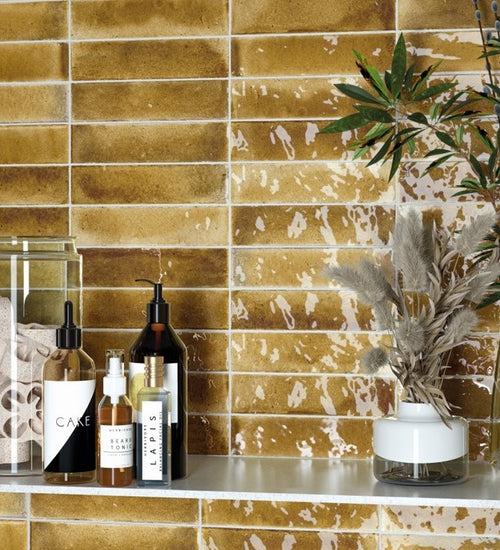 Wandtegel Cifre Jazba Yellow Brillo 6x24,6 cm