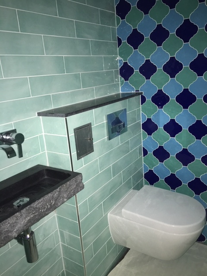 Wandtegel Tonalite Joyful Aqua 10x40 cm