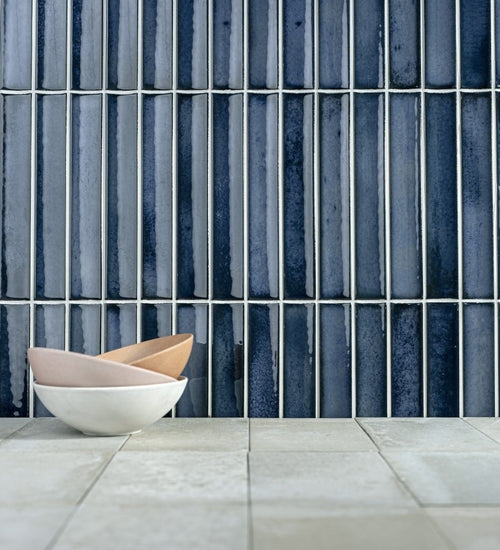 Wandtegel Estudio Ceramico Kanji Blue Night 11,5x23,1 cm