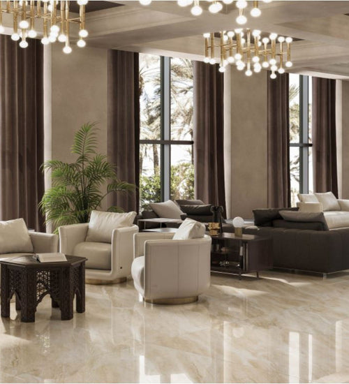 Vloertegel Rak Breccia Beige glans 60x120 cm