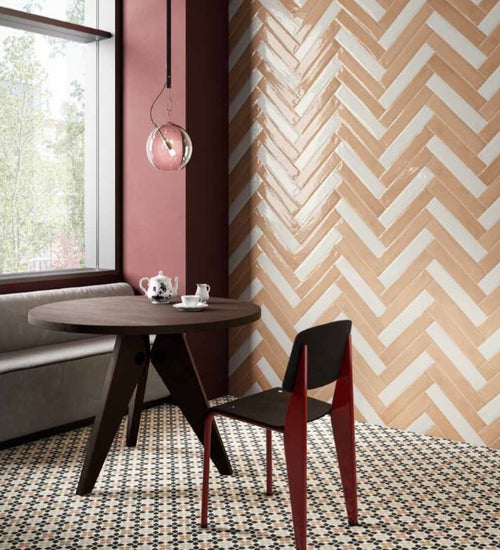 Wandtegel Del conca Frammenti Bruin glans 7x40 cm