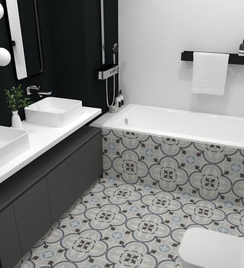 Vloertegel Revoir Paris La Madeleine Flavie Bleu 20x20 cm