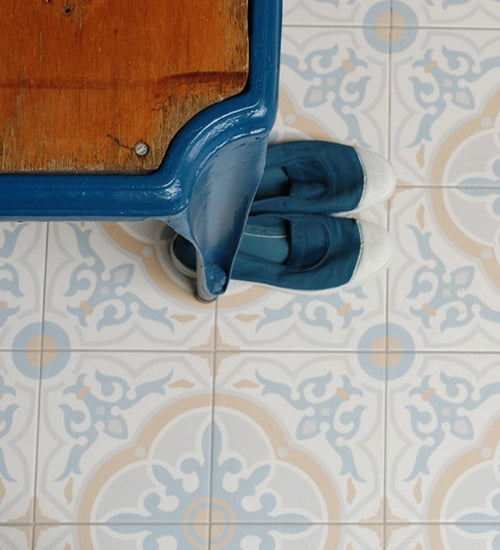 Vloertegel Revoir Paris La Madeleine Geatine Bleu 20x20 cm