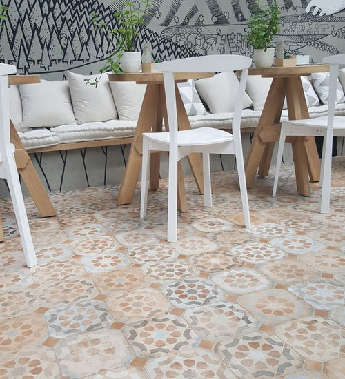 Vloertegel Vives Laverton Octo. Turgis Multicolor 20x20 cm