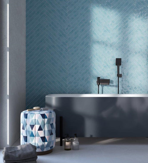 Wandtegel Cifre Lula Aqua Brillo 5x50 cm