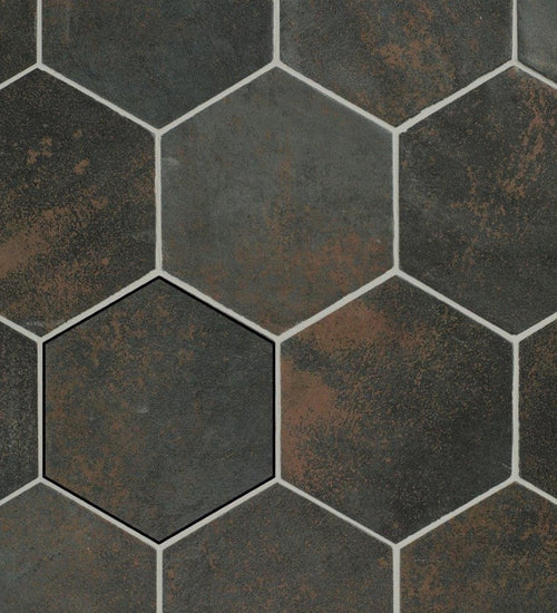 Wandtegel Carmen Magnetism Hexa Graphite 13,9x16 cm