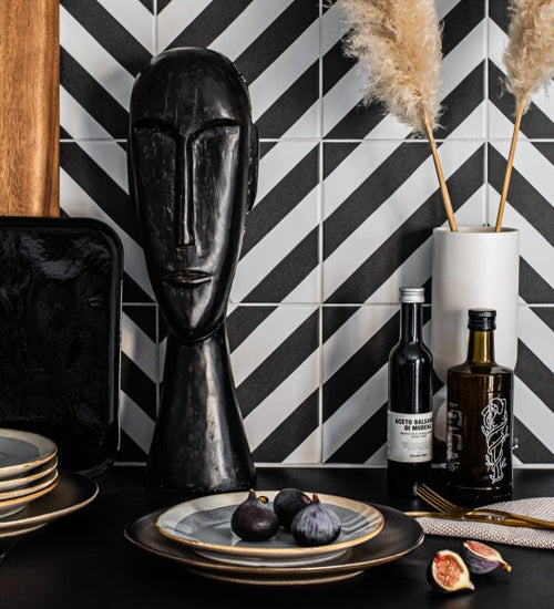 Vloertegel Vives Maori Goroka Grafito 20x20 cm