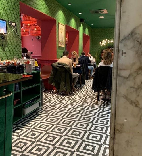 Vloertegel Vives Maori Goroka Grafito 20x20 cm