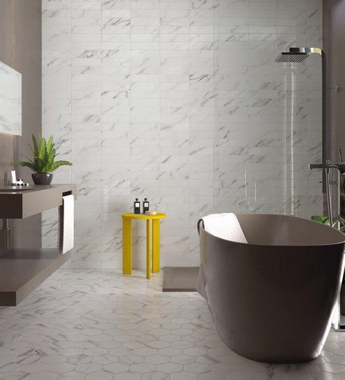 Wandtegel Cifre Marble Line Hexagono Ducale Brillo 15x17 cm