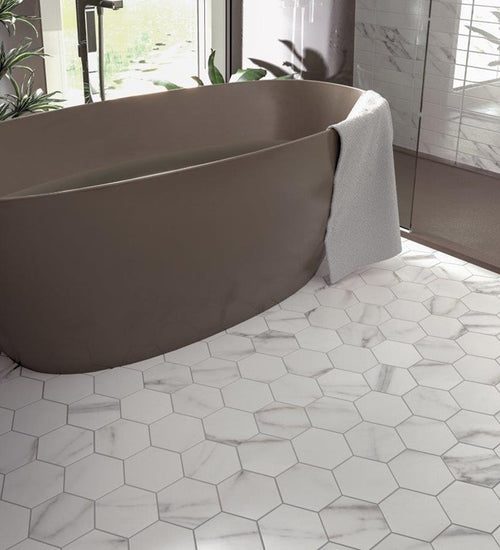 Sampletegel Cifre Marble Line Hexagono Ducale Mate