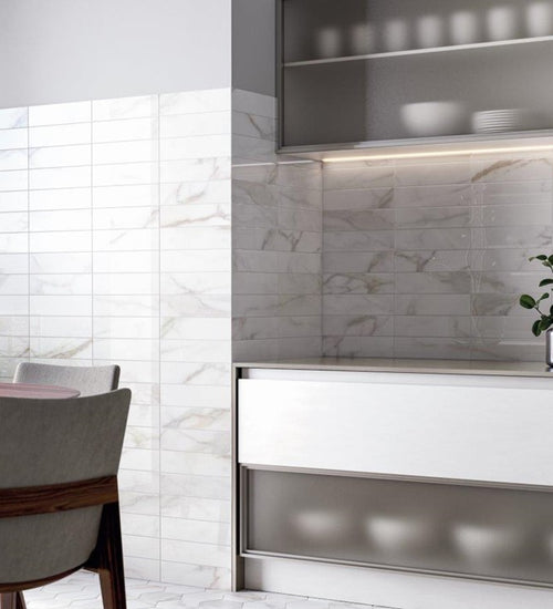 Wandtegel Cifre Marble Line Hexagono Marquina Mate 15x17 cm