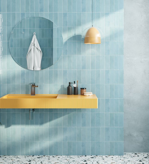 Wandtegel Estudio Ceramico Maris Lagoon Blue 6,2x25 cm