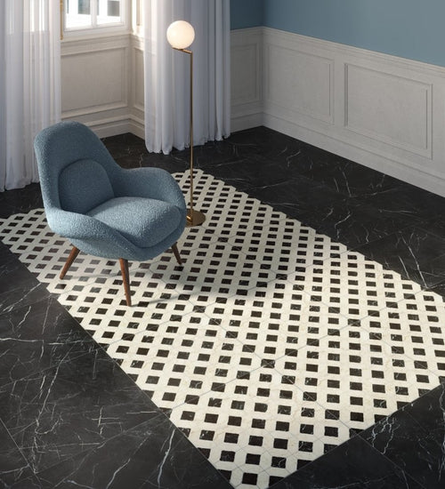 Vloertegel Unicomstarker Marmorea Domus Aurea Nero Marquina Ret. 60x60 cm