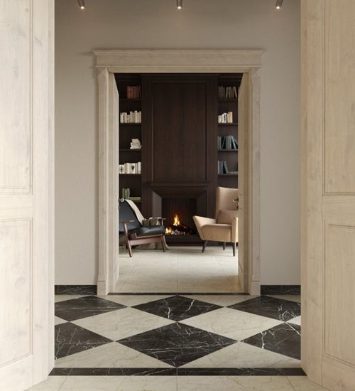 Vloertegel Unicomstarker Marmorea Nero Marquinia Ret. 30x60 cm