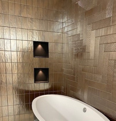 Wandtegel Tonalite Metal Copper 10x20 cm