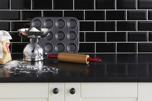 Wandtegel Ceramica Antiga Metro Black 7,5x15 cm