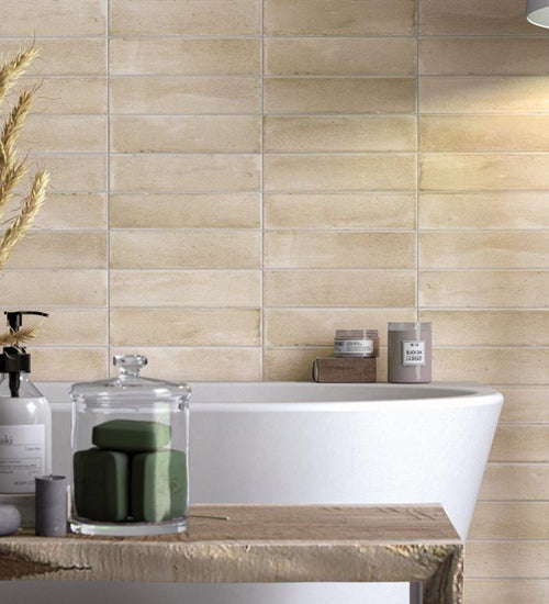 Wandtegel Cifre Nala Ivory Brillo 6x24,6 cm