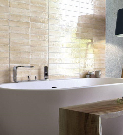 Wandtegel Cifre Nala Ivory Brillo 6x24,6 cm