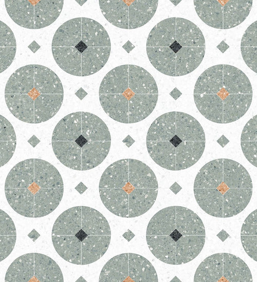 Vloertegel Vives Niza Octogono Valeta Verde 20x20 cm