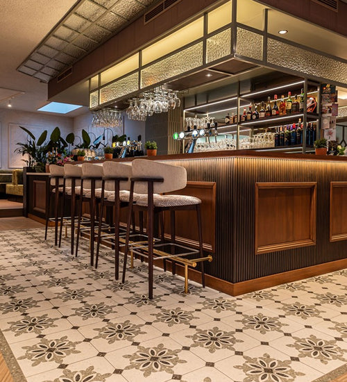 Vloertegel Vives Niza Taco Bastia Negro 4x4 cm