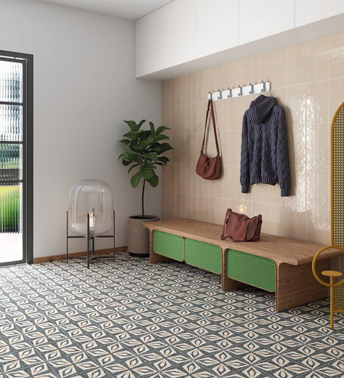 Vloertegel Vives Niza Vietri-R Negro 20x20 cm