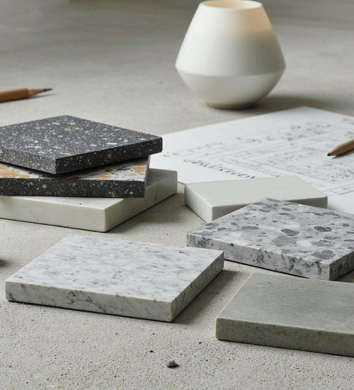 Vloertegel Ecostone Retro-style Grijs glans 40x40 cm