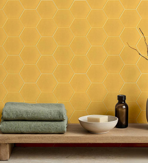 Vloertegel Grandeur Hexagonale Geel mat 15x17 cm