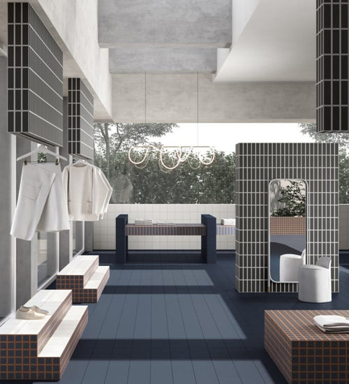 Vloertegel Quintessenza Oltre 3 Bianco.Nero 18,6x18,6 cm