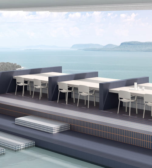 Vloertegel Quintessenza Oltre 9 Blu.Bianco 18,6x18,6 cm