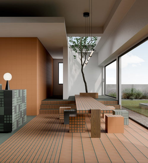 Vloertegel Quintessenza Oltre Base Cotto 18,6x18,6 cm