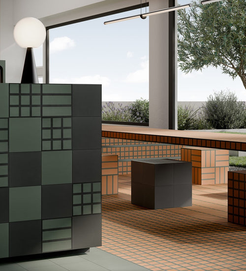 Vloertegel Quintessenza Oltre Base Nero18,6x18,6 cm