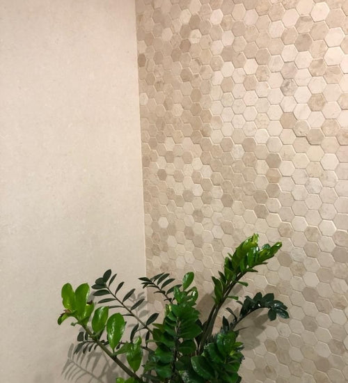 Mozaiektegel Stabigo Hexagon Creme 30x30 cm