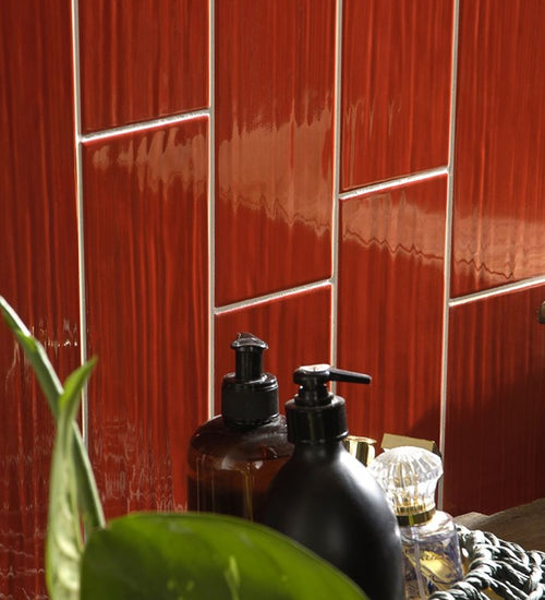 Wandtegel Tonalite Paintboard Rosso 10x40 cm