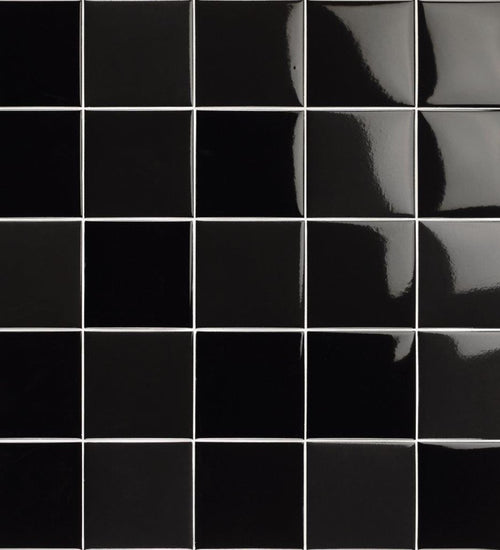 Wandtegel Natucer Pool Porc. Negro 10x10 cm