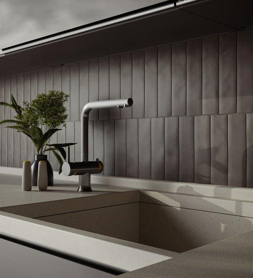 Wandtegel Revoir Paris Provence Antracite 6,2x25 cm