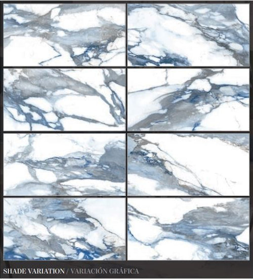 Sampletegel Geo tiles Crash Blauw glans