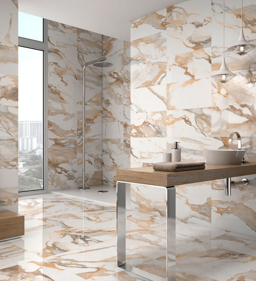 Vloertegel Geo tiles Crash Beige glans