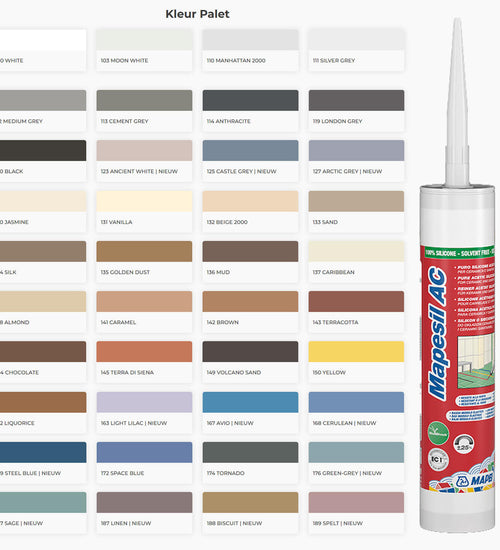 Mapei Mapesil X 310 ml sil.kit 112 m.gr  map 1e grijs