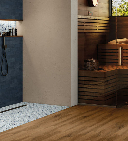 Wandtegel Baerwolf Luna Blauw glans 6x25 cm