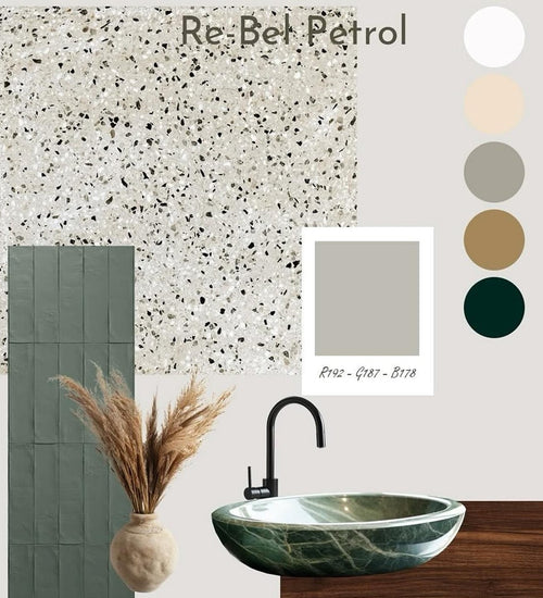 Vloertegel Revoir Paris Re-Bel Petrol 60x60 cm