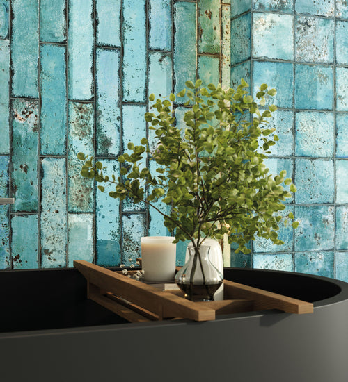 Wandtegel Baerwolf Dento Blauw mat 7x28 cm